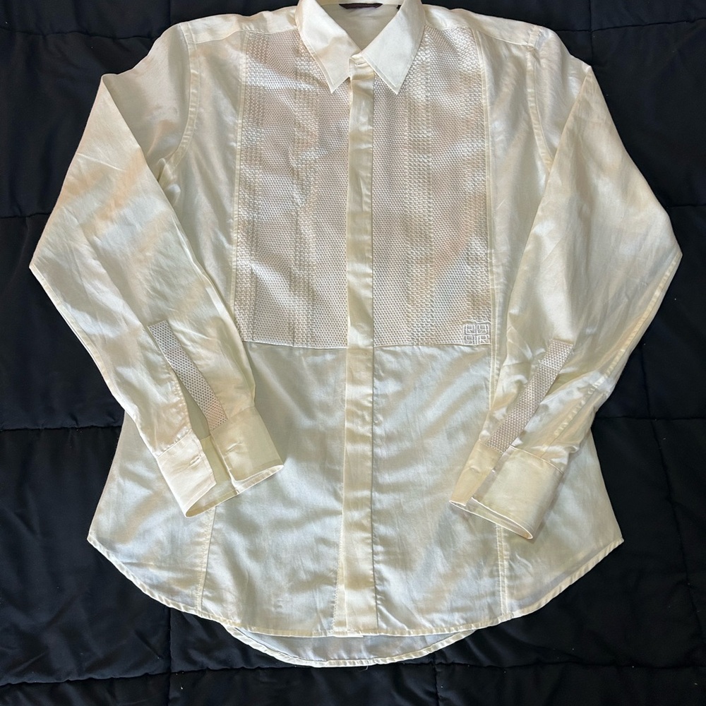 Roberto Cavalli White Dress Shirt with Pointed Collar